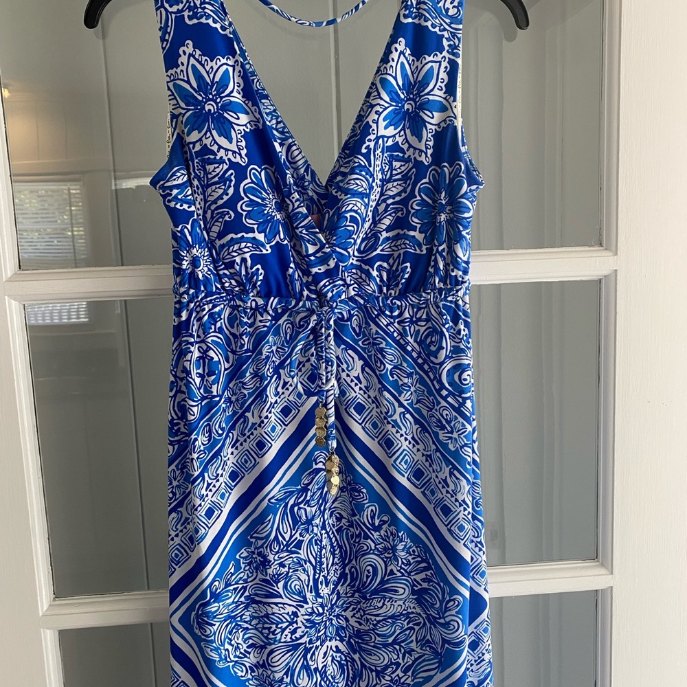 Lilly Pulitzer Miraflora Maxi Blur Crush Open Water-Size XS